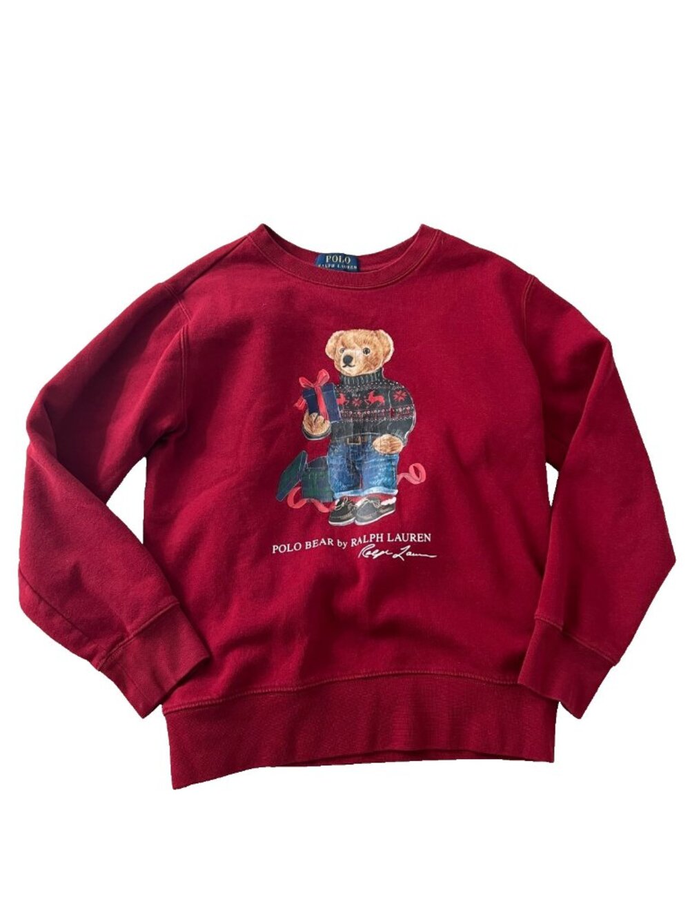 Polo Ralph Lauren Boy's Kids Christmas Holiday Bear Sweatshirt M ( 10-12 yrs )